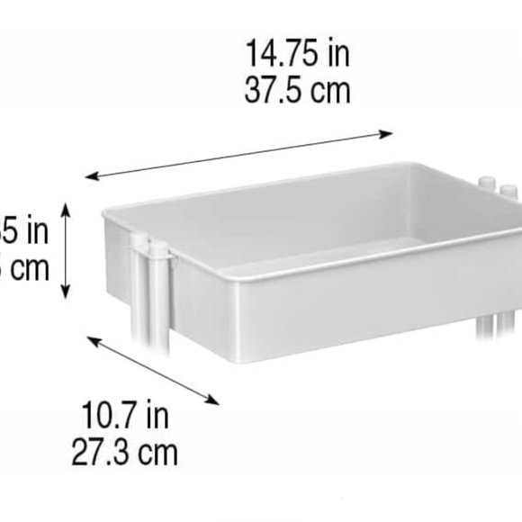 SUPERKKY 3 Drawer Rolling Cart by Recollections, Lexington Collection (White) - Picture 4 of 7